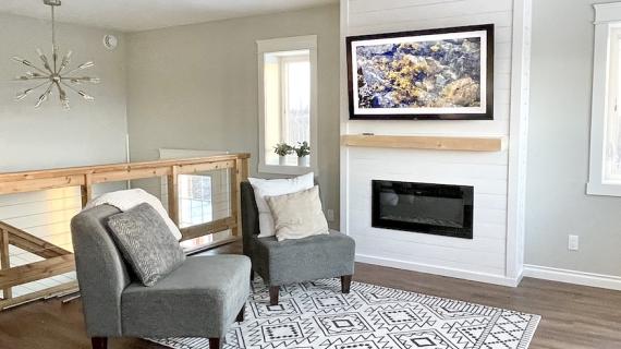 ana white shiplap fireplace