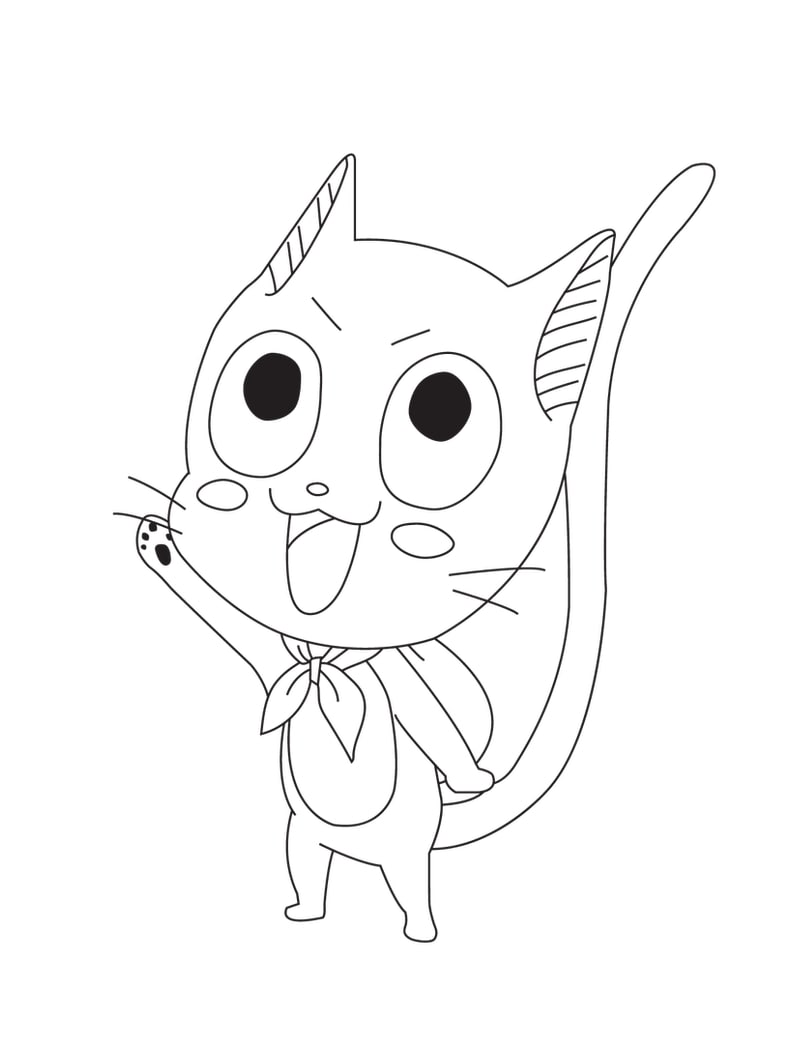 Printable Anime Cat Coloring Pages