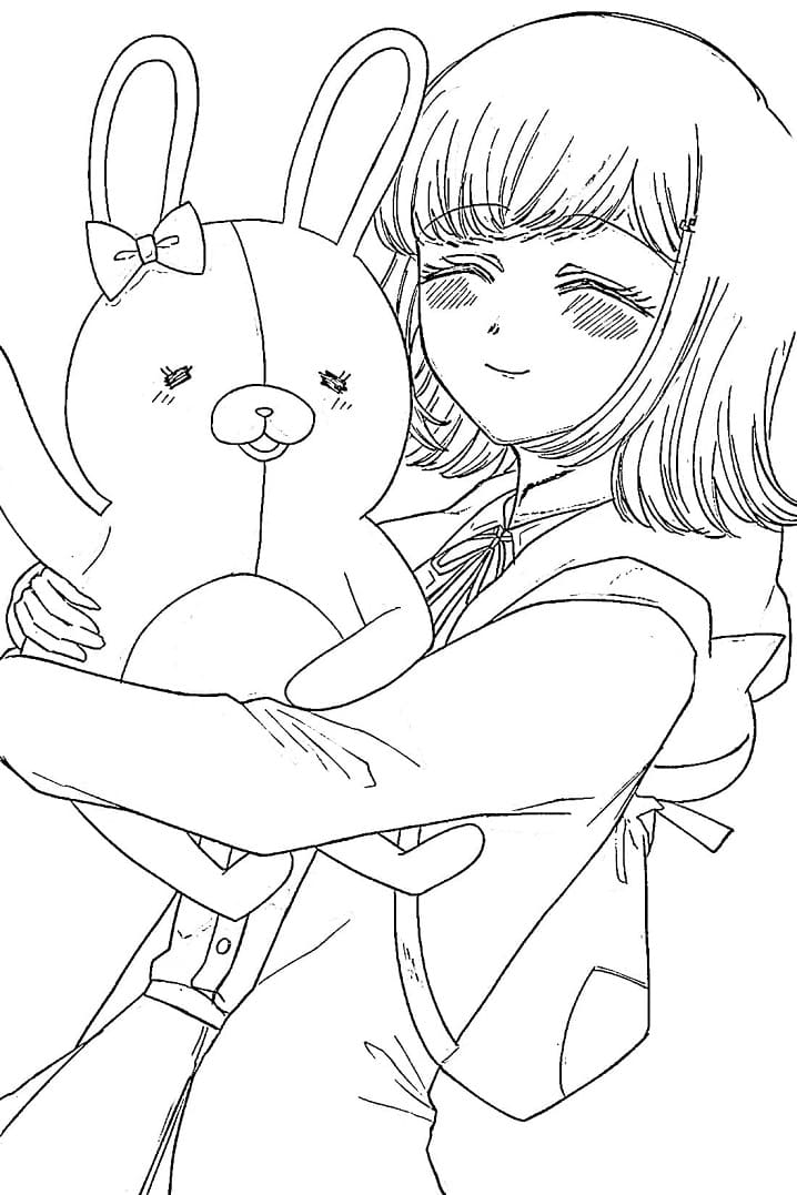 Little Anime Girl from Danganronpa Coloring Page - Anime Coloring Pages