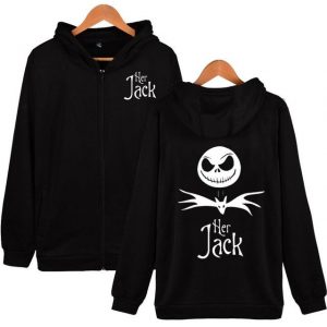 Jack and Sally Couple Zipper Hoodies Halloween The Nightmare Before Christmas Jackets