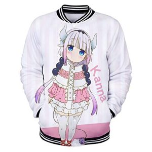 Miss Kobayashi's Dragon Maid Coat Button Up Crew Neck Jacket