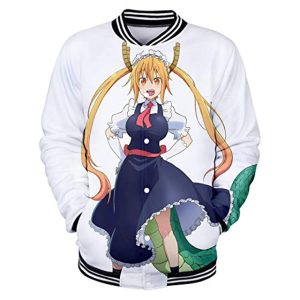 Miss Kobayashi's Dragon Maid Coat Button Up Crew Neck Jacket