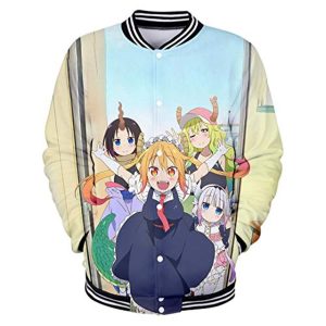 Miss Kobayashi's Dragon Maid Coat Button Up Crew Neck Jacket