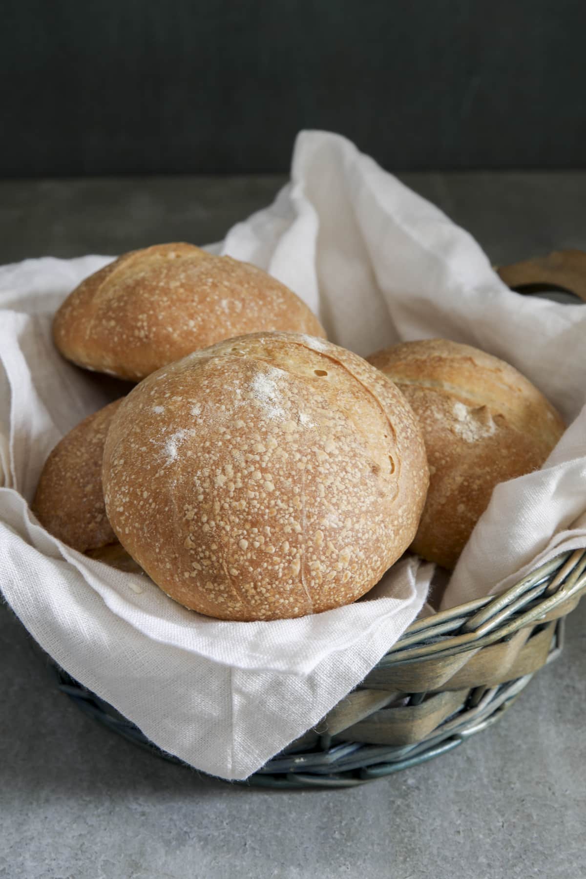 Italian buns in a basket.