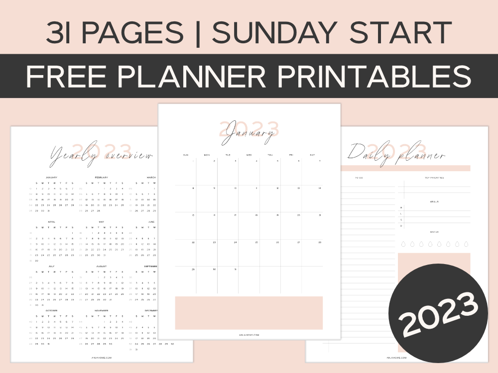 Free Printable Planner 2023 Pdf - AnjaHome