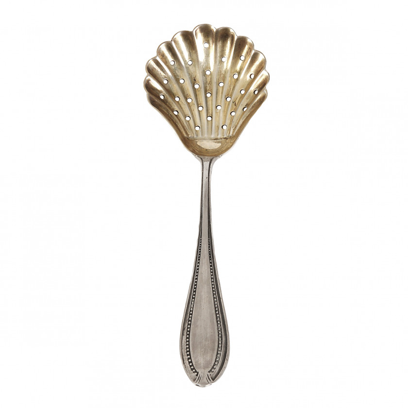 Silver serving spoon