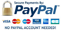 Secure Payments by PayPal - NO PayPal account needed!