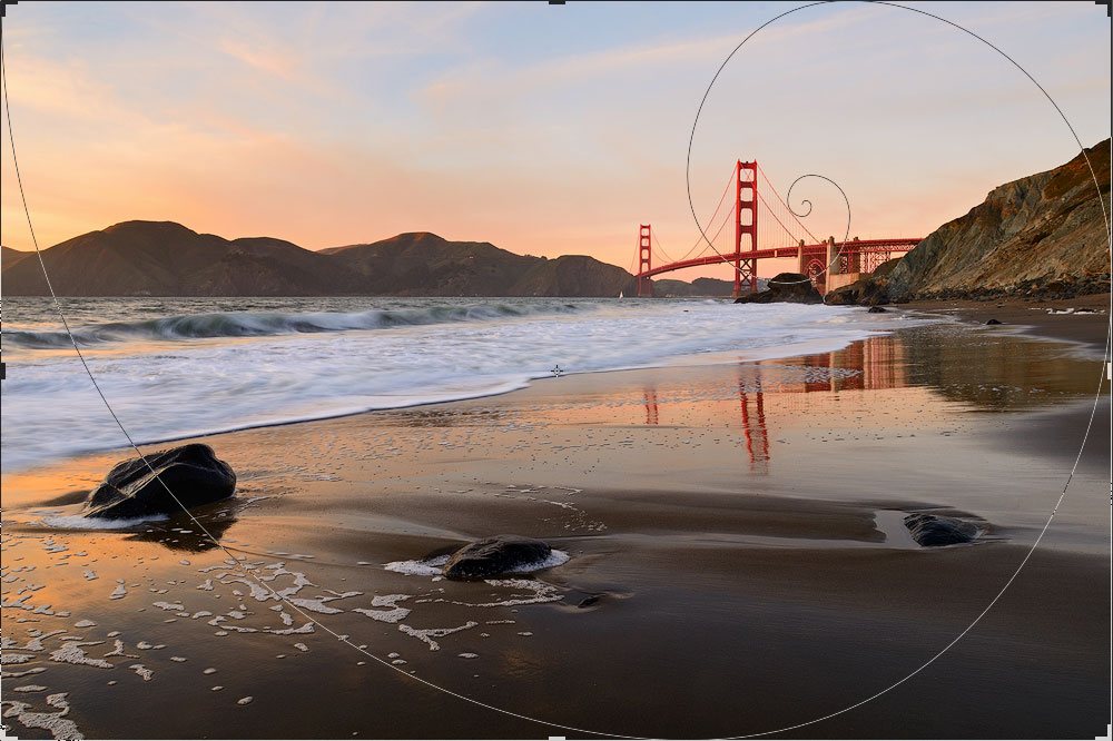 golden spiral golden gate bridge