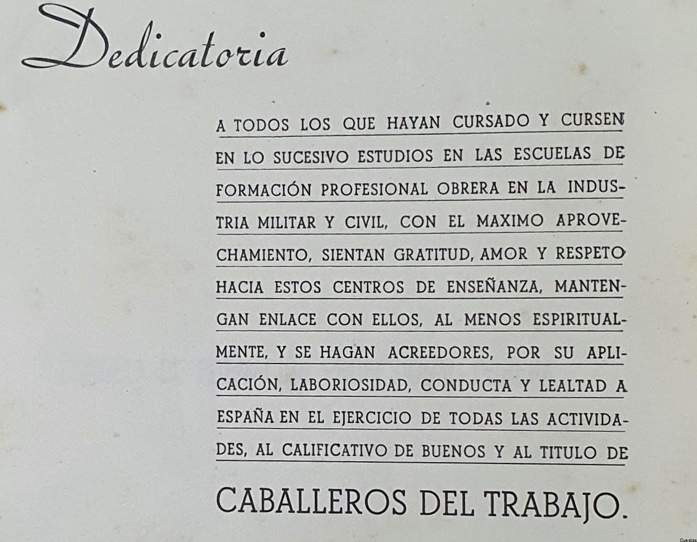 Aprendices= Caballeros del Trabajo – Antonio Cuestas