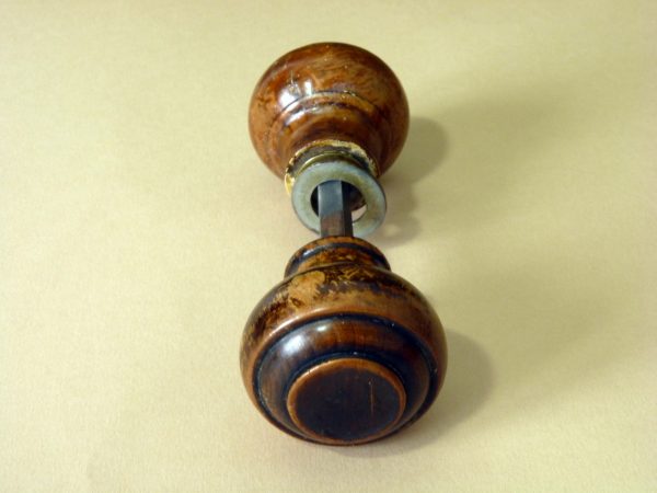 Antique Turned Wood Door Knobs with Shaft