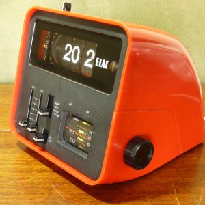 Early 1970s German Red ELAC RD-100 Flip Clock Radio