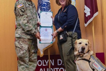 BAMC holds special promotion ceremony for three four-legged service members