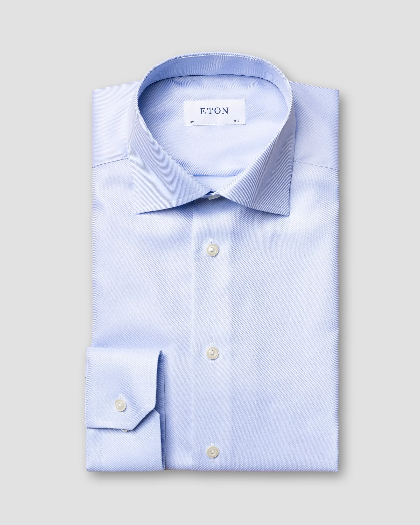 Eton - Light Blue Textured Twill Shirt