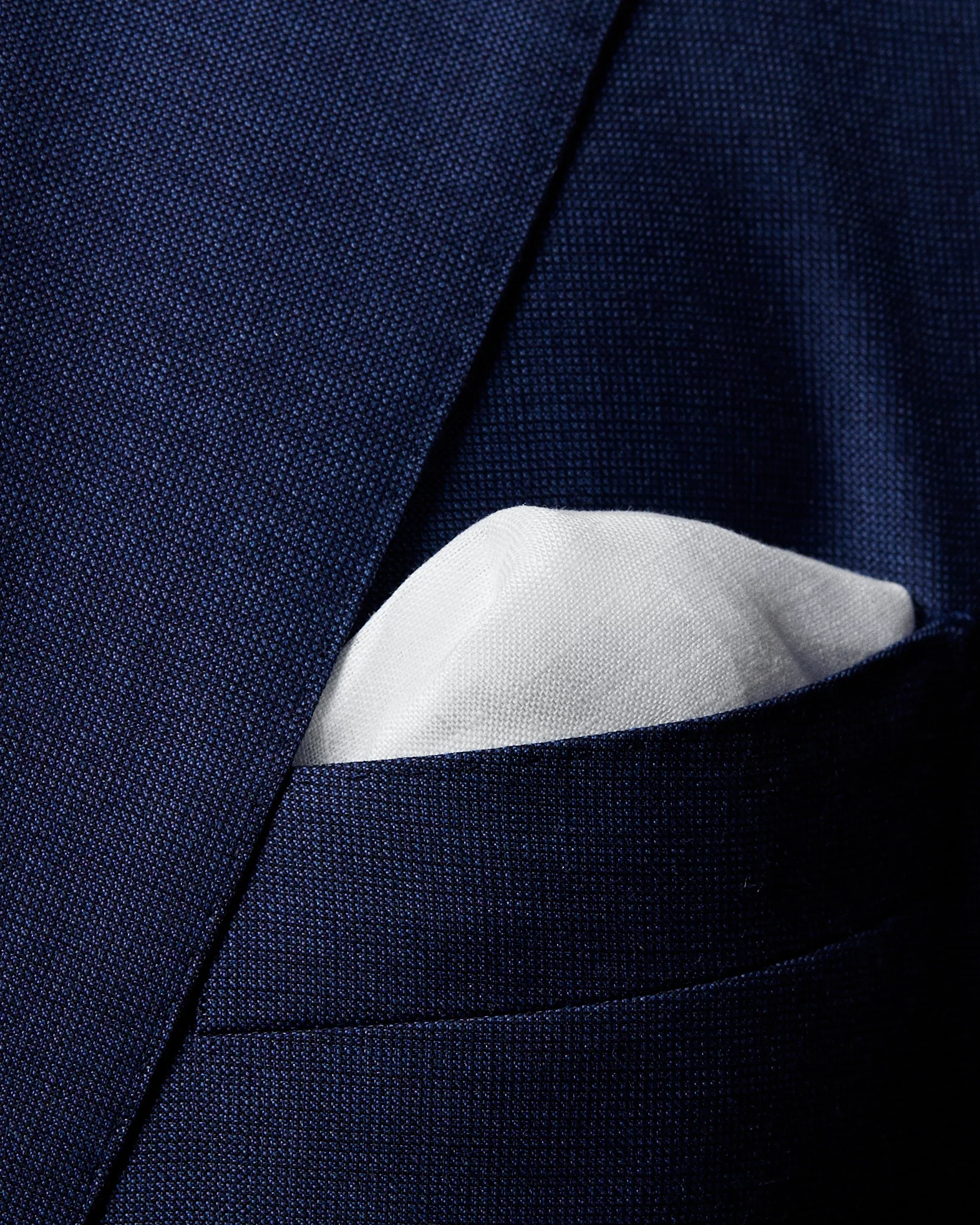 Eton - White Linen Pocket Square