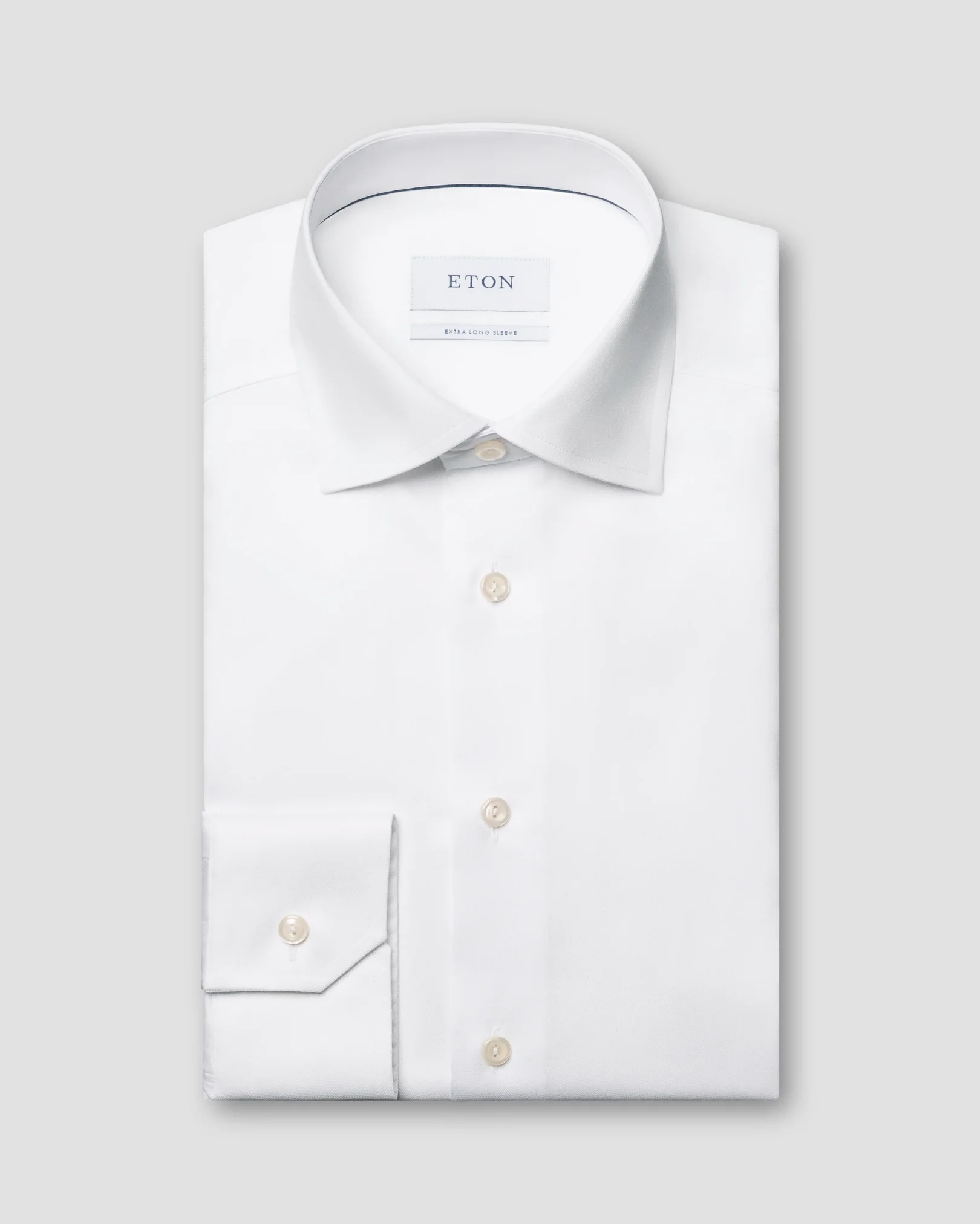 Eton - White Signature Twill Shirt – Extra Long Sleeves