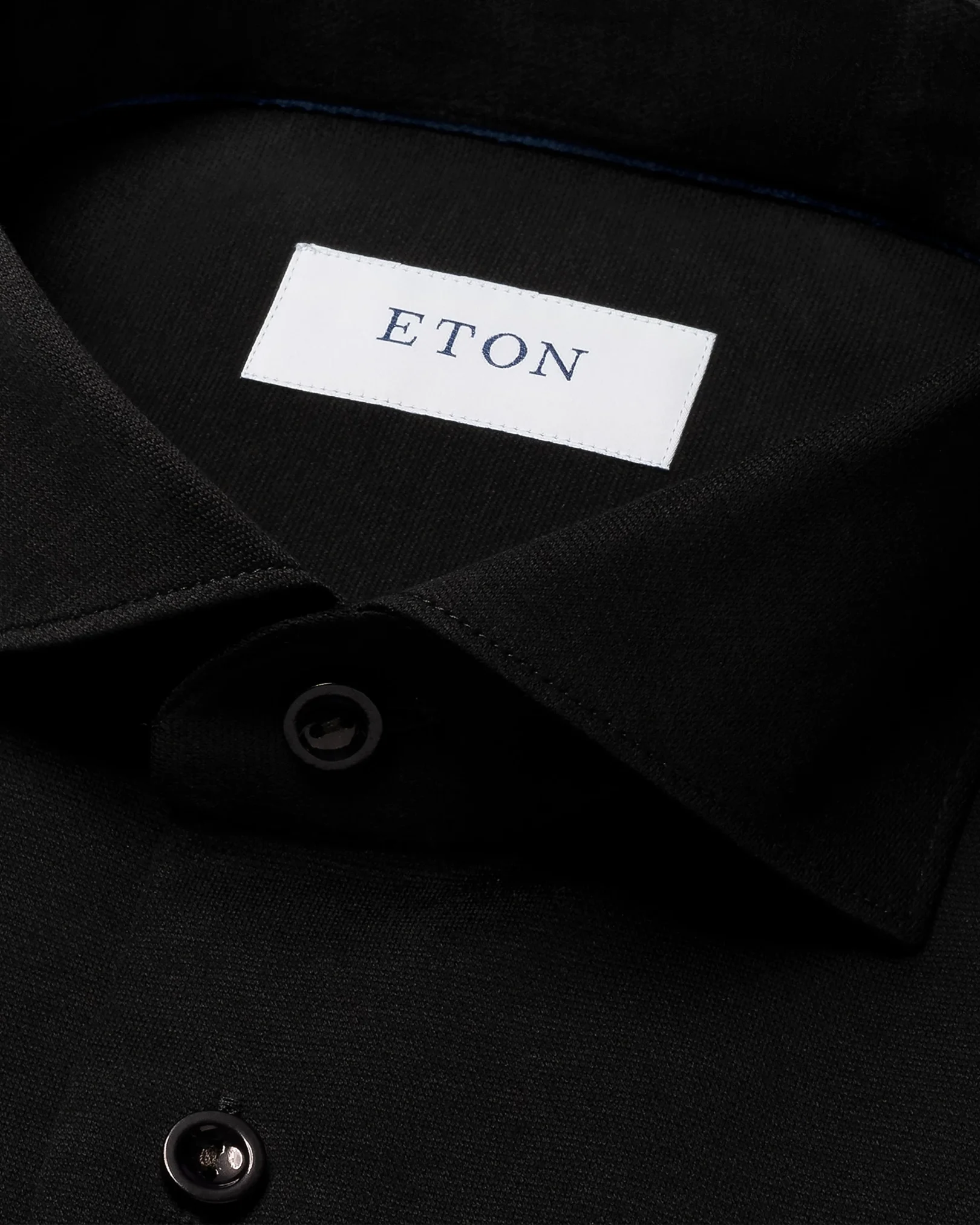 Eton - black filo di scotia knitted jaquard shirt