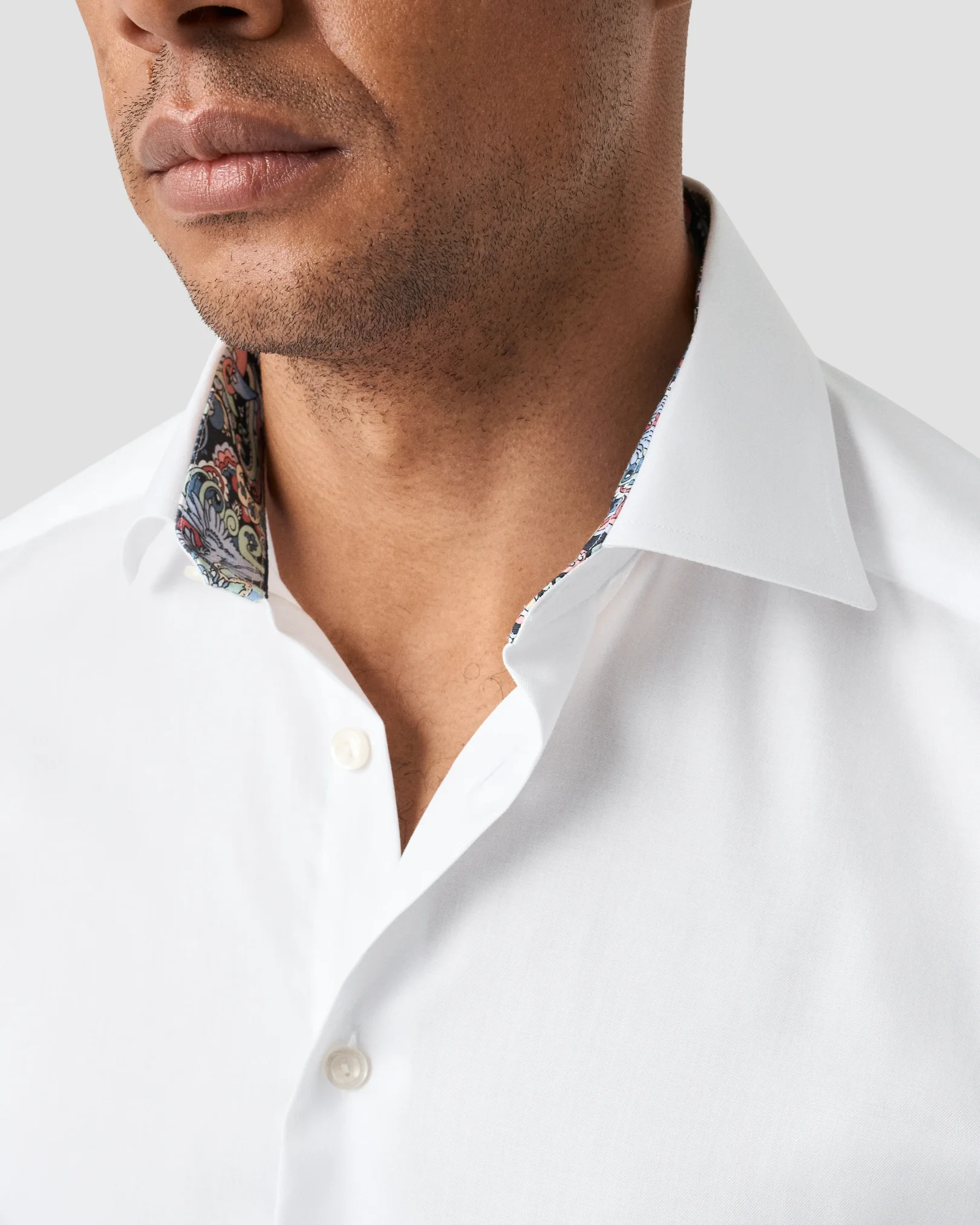 Eton - Solid Signature Twill Paisley Effect Shirt