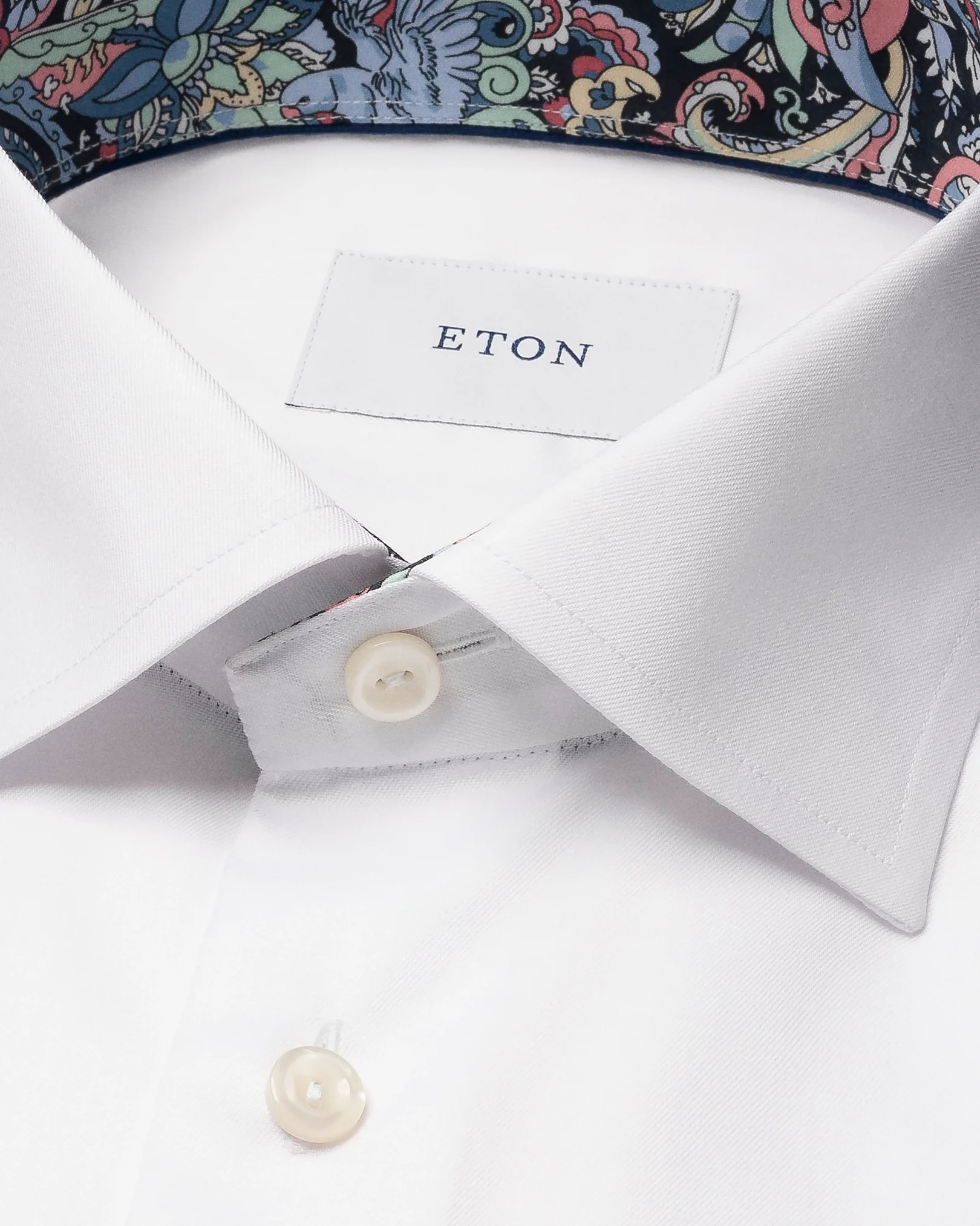 Eton - Solid Signature Twill Paisley Effect Shirt