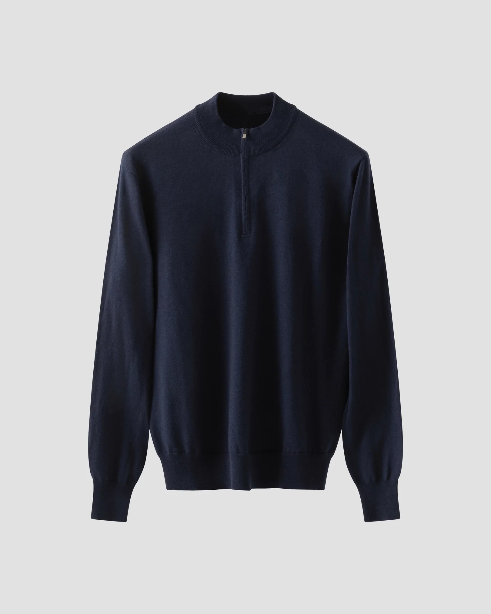 Eton - Cotton & Cashmere Quarter Zip Fine Knit