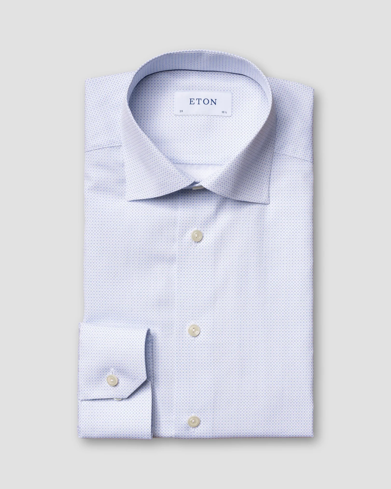 Eton - Light Blue Micro Print Poplin Shirt