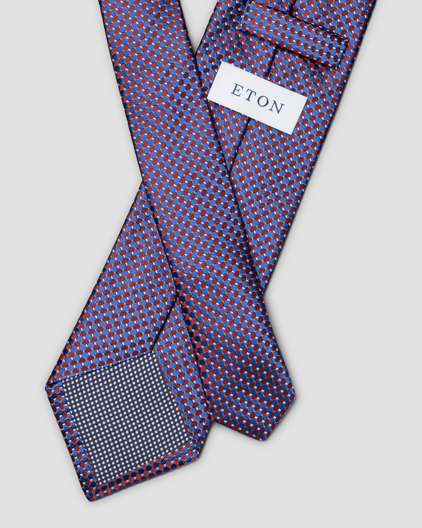 Eton - red geometric silk tie