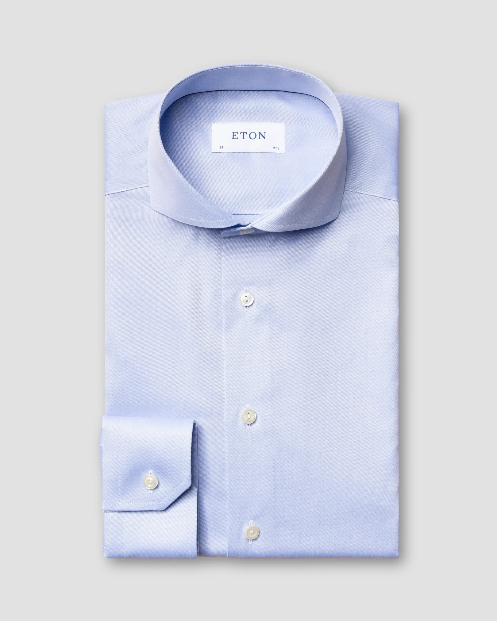 Eton - Light Blue Signature Twill Shirt - Extreme Cut Away