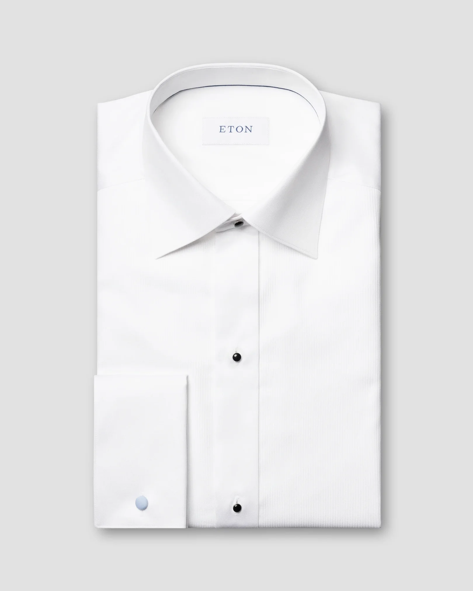 Eton - White Fine Striped Bib Evening Shirt