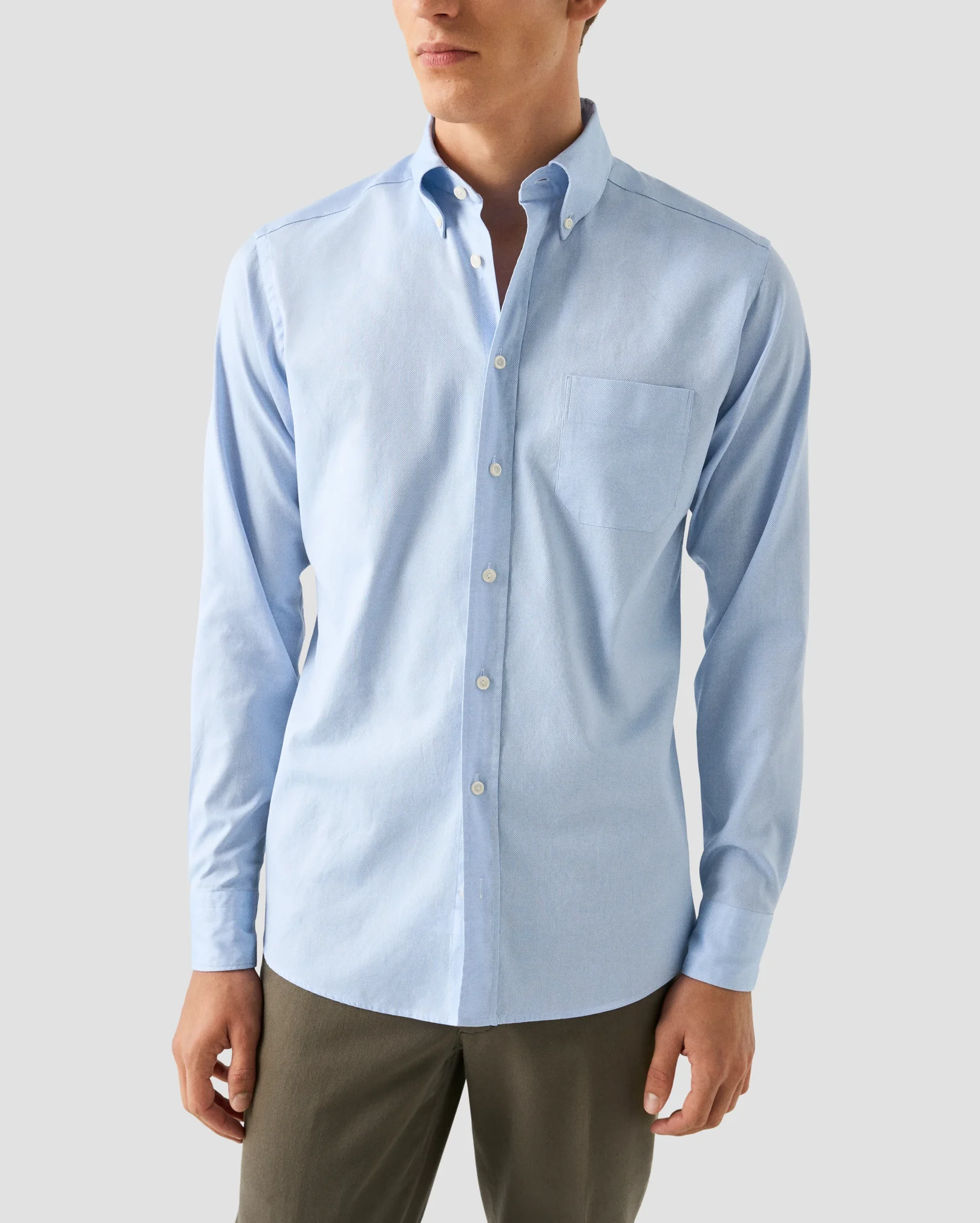 Eton - solid light blue royal oxford shirt