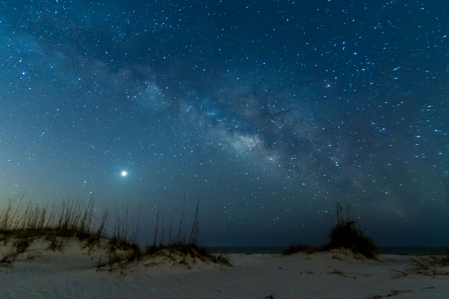 The Milky Way with Venus rising at Pensacola Beach in Pensacola, Fla., on March 2, 2014.