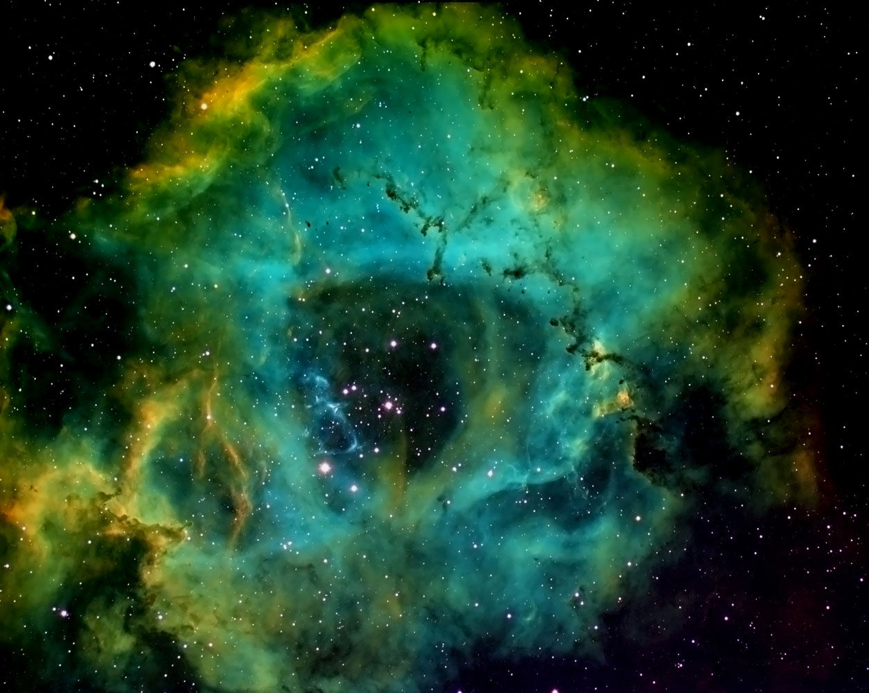 Rosette nebula, NGC 2237, taken from Waukesha, Wisc., on Jan. 6, 2014.