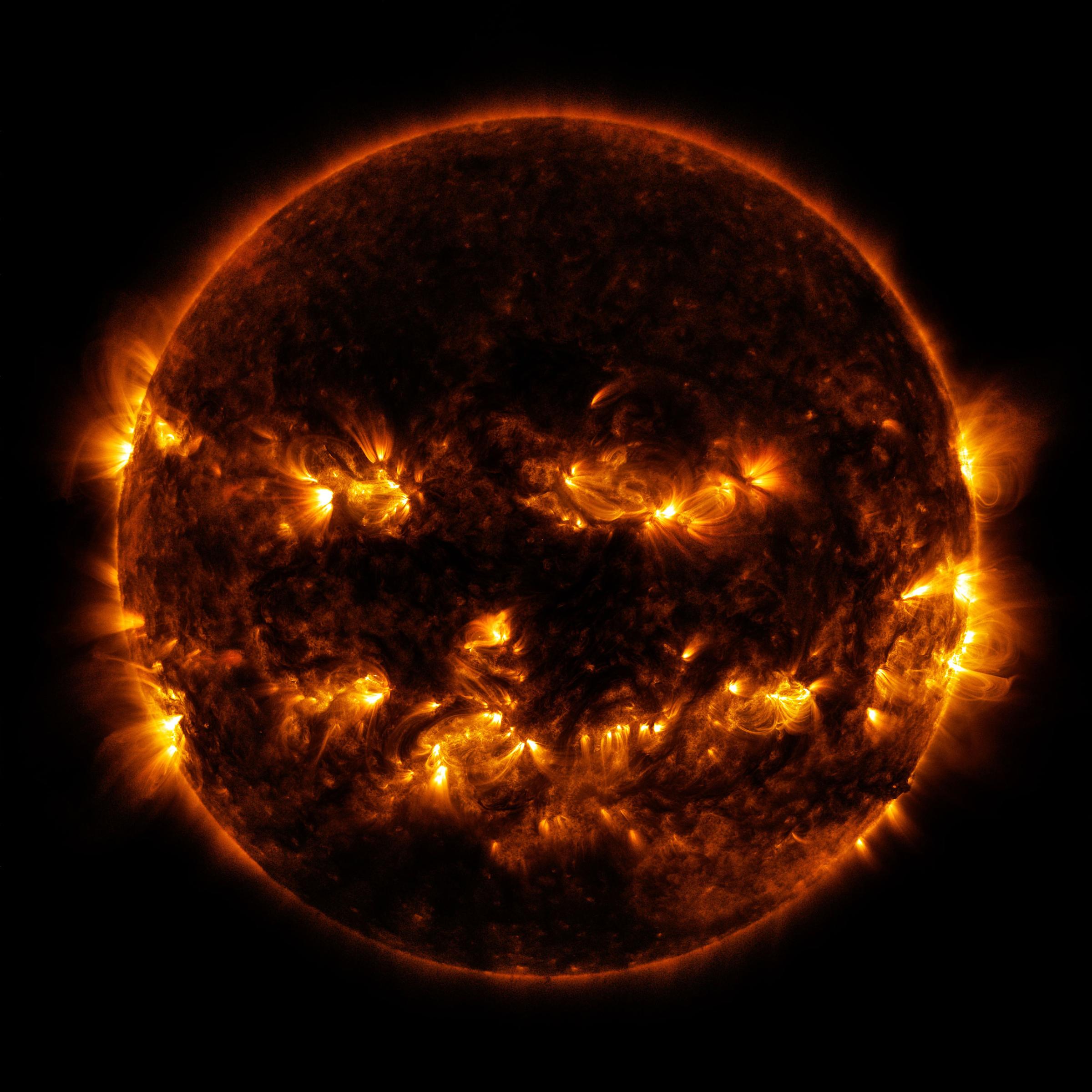 A NASA photo taken Oct. 8 appears to look like Jack-O-Lantern.NASA/GSFC/SDO