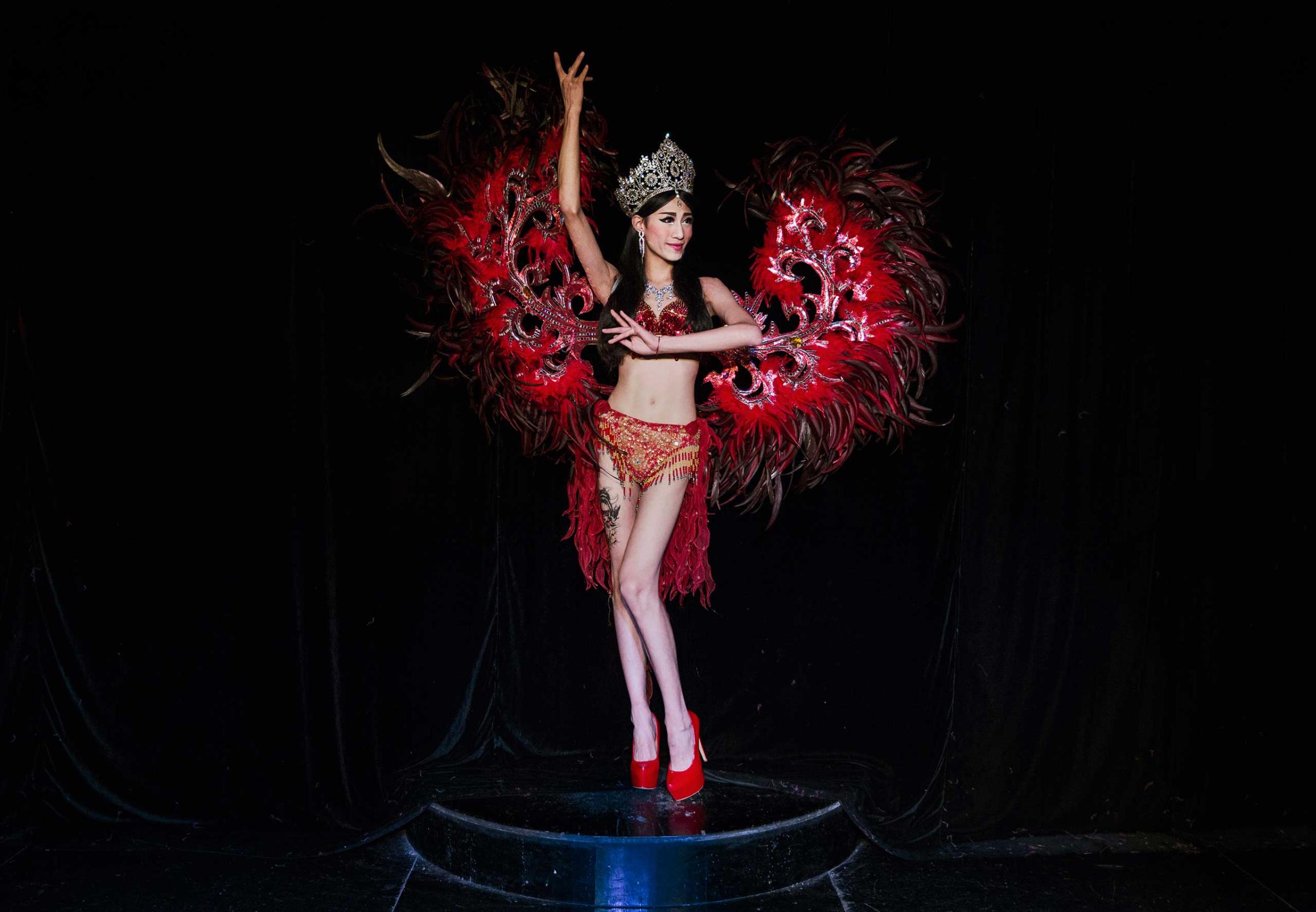 Chinese drag queen Baomei dances on stage at the Chunai 98 club in Nanning, Guangxi Province, southern China, on Jan. 11, 2015.