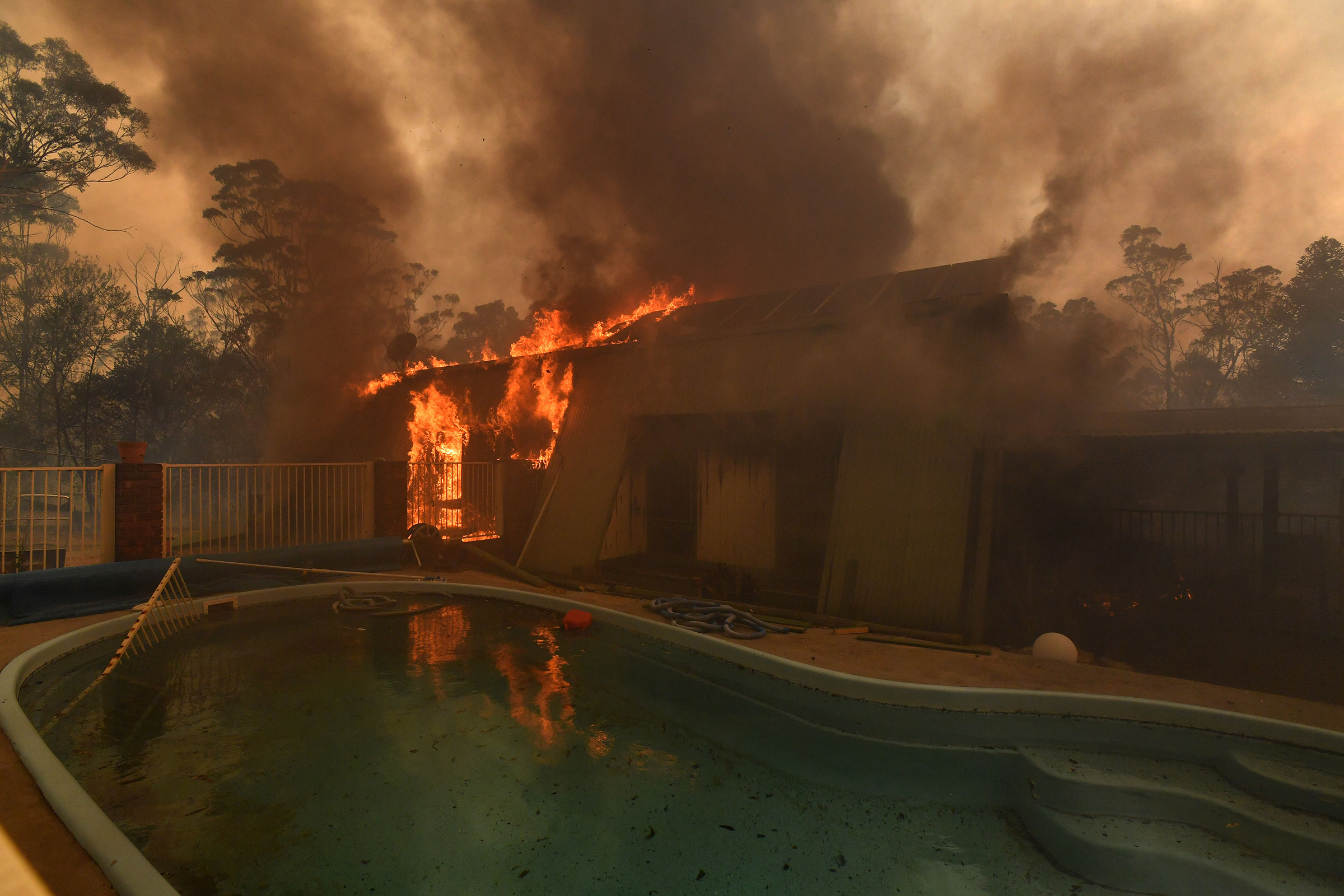 A home lost to a bushfire in Buxton, as the Green Wattle Creek Fire threatens a number of communities, on Dec. 19, 2019. (Dean Lewins—EPA-EFE/Shutterstock)