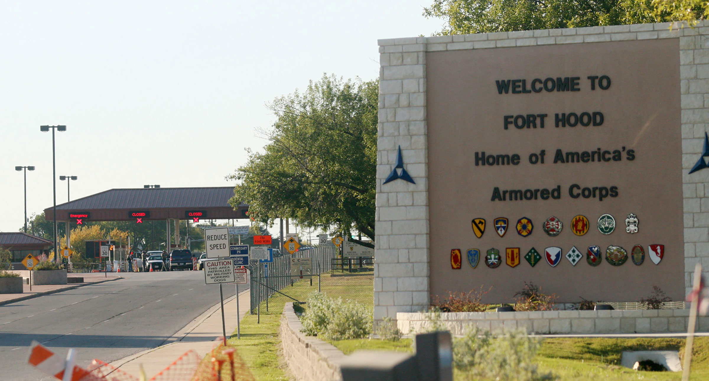 The entrance to Fort Hood Army Base