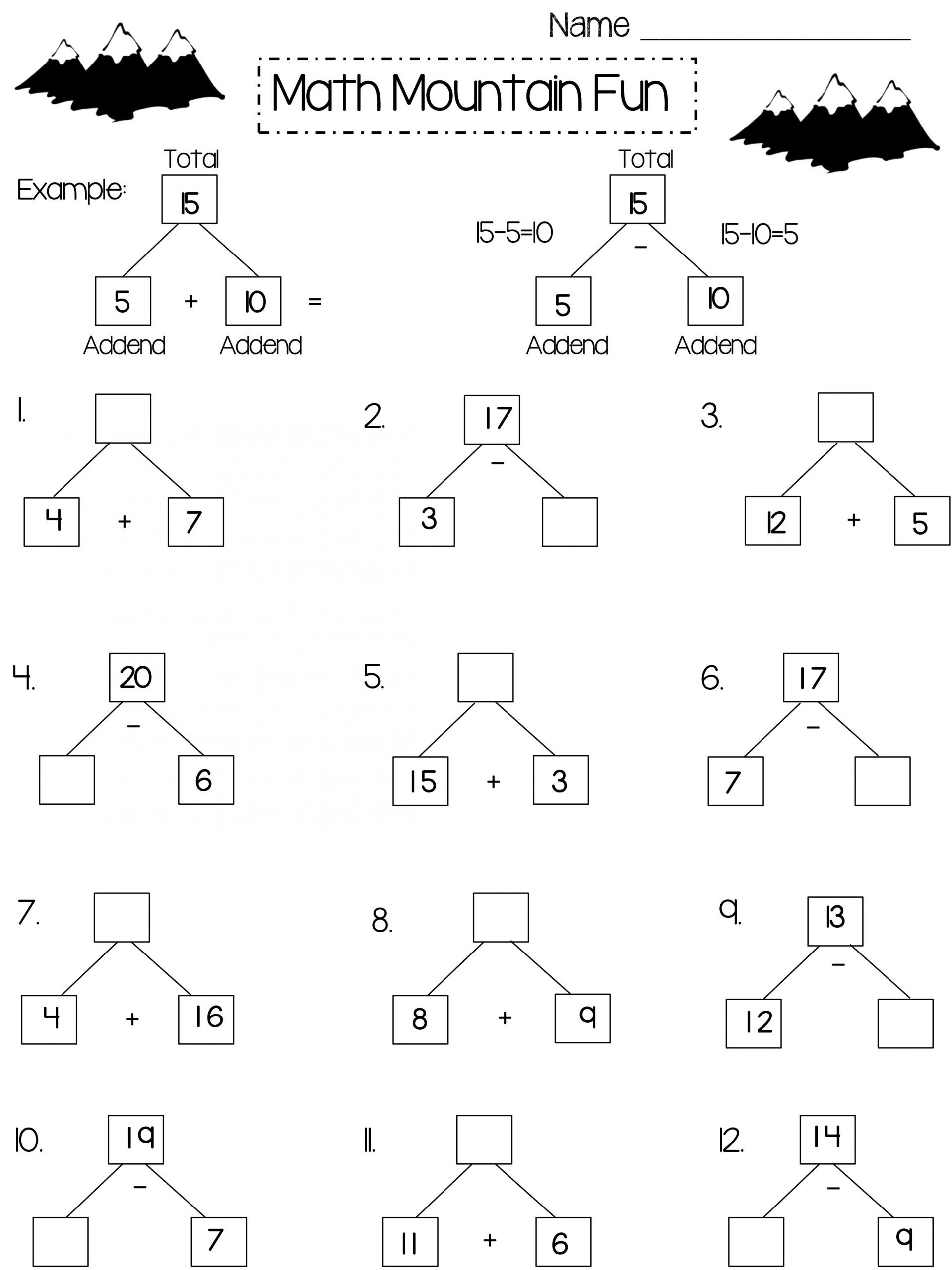 5 Free Math Worksheets First Grade 1 Subtraction Single Digit ...