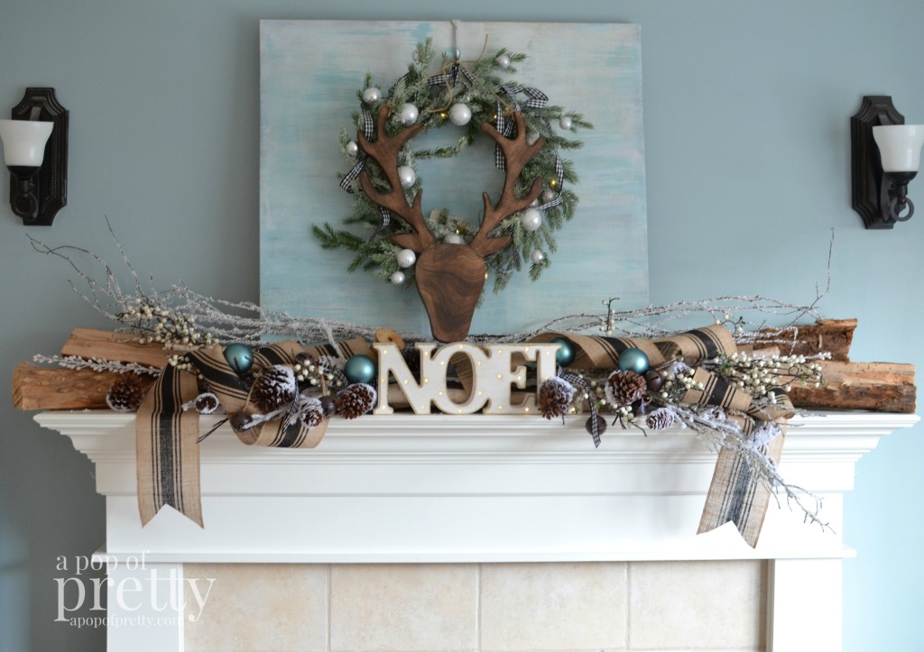 French inspired Christmas decor mantel