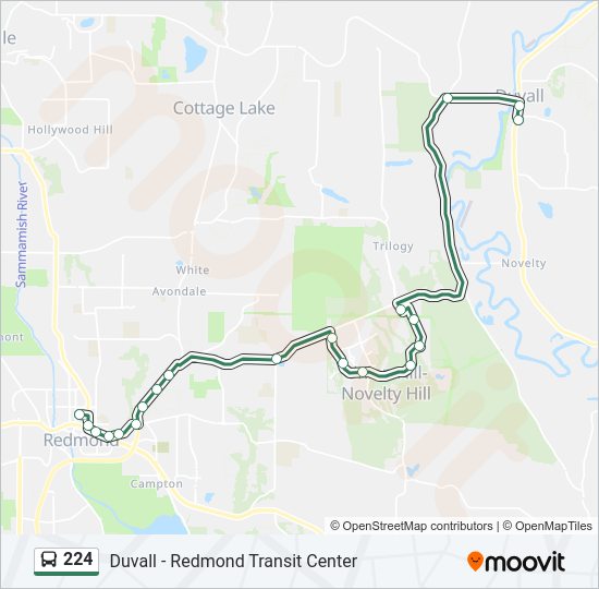 224 bus Line Map