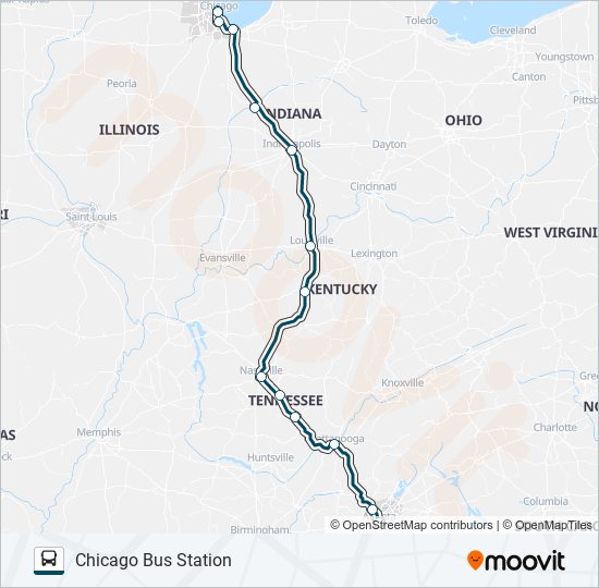 greyhound us0100 Route: Schedules, Stops & Maps - Chicago Bus Station ...