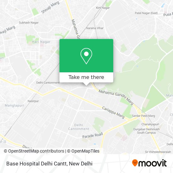 Base Hospital Delhi Cantt map