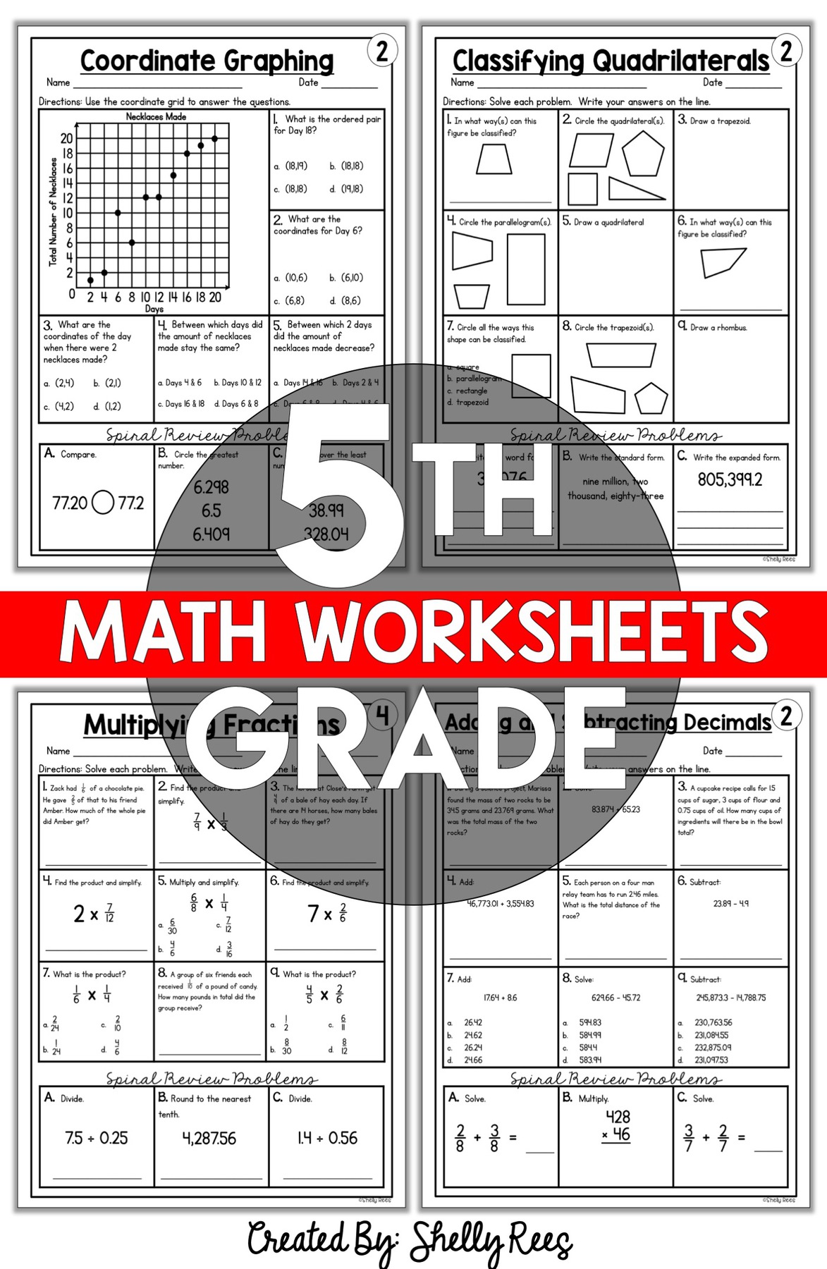 5th Grade Math Worksheets Printable