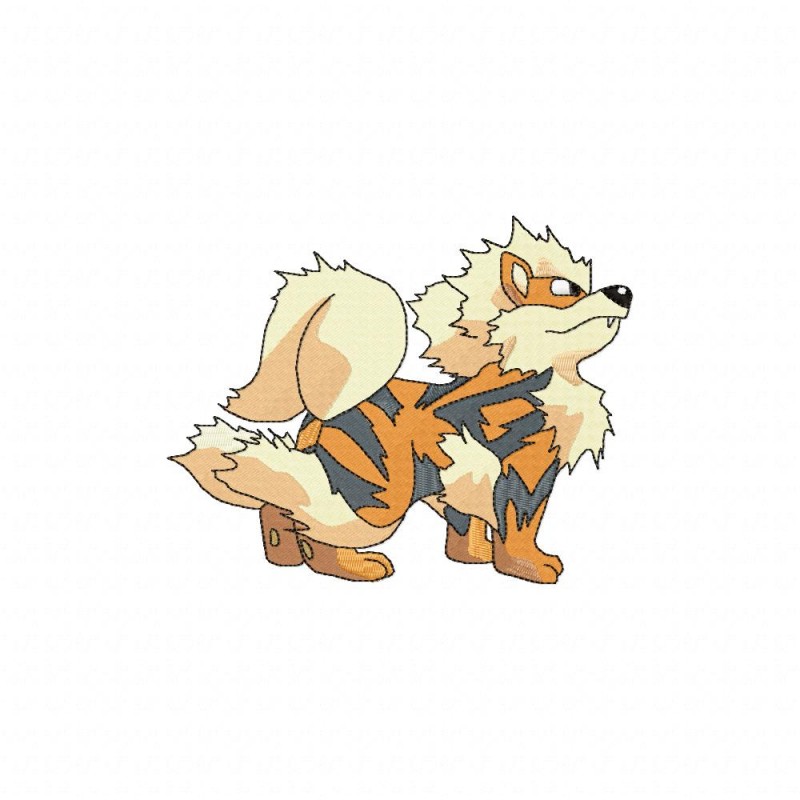 Arcanine Pokemon Embroidery Design