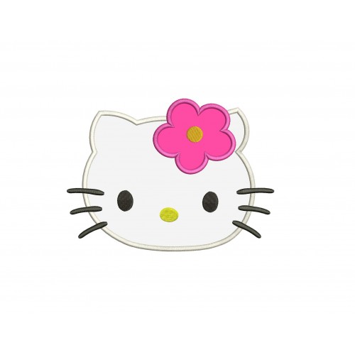 Hello Kitty Head Machine Applique Design