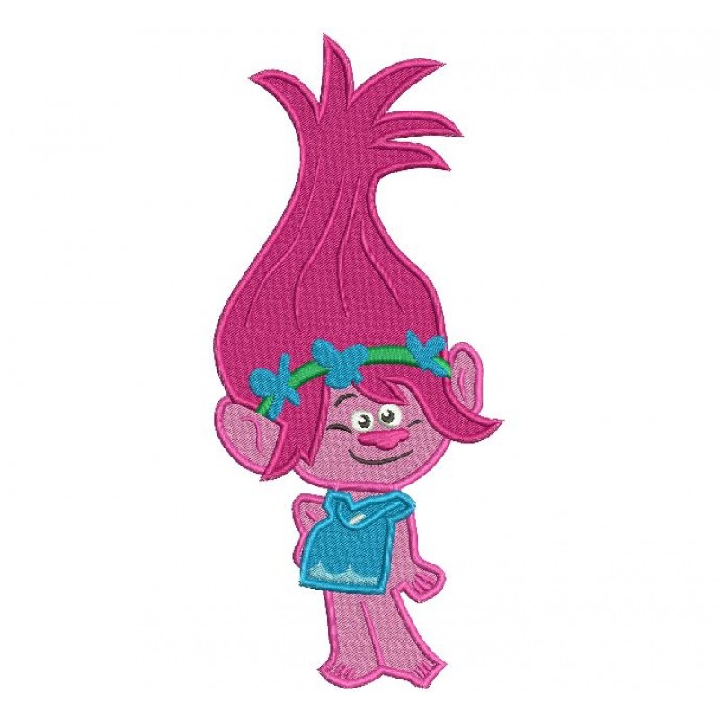 Poppy Trolls Filled Stitch Embroidery Design