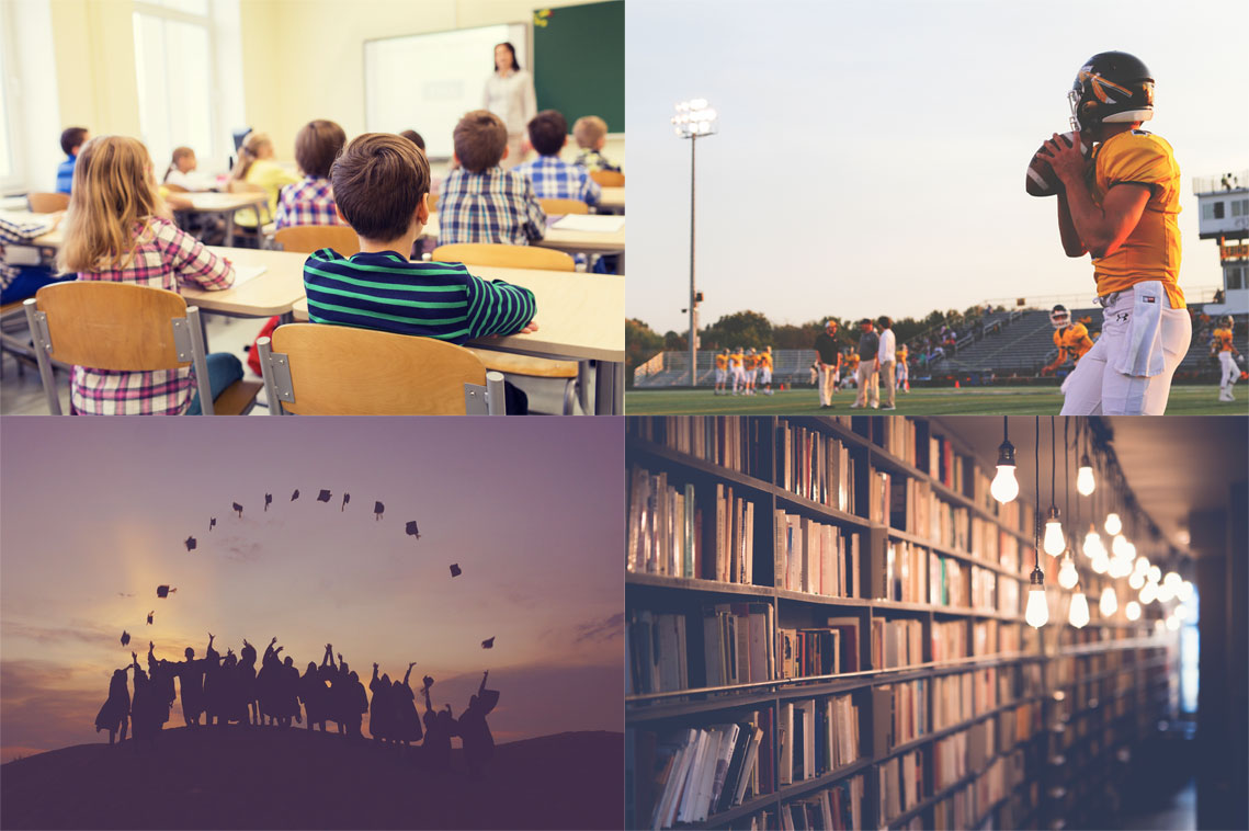 A grid of school photos