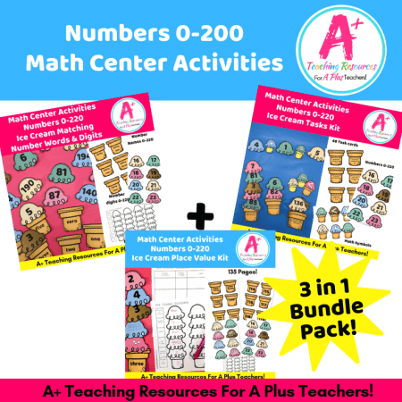 Ice cream Math Center Themed Numbers 0-200Product Image