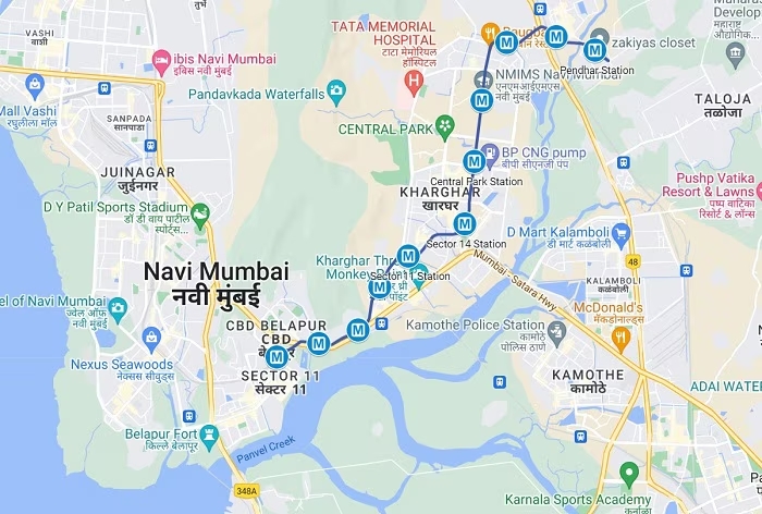 Navi Mumbai Metro: Information on map, route, stations, and recent updates.