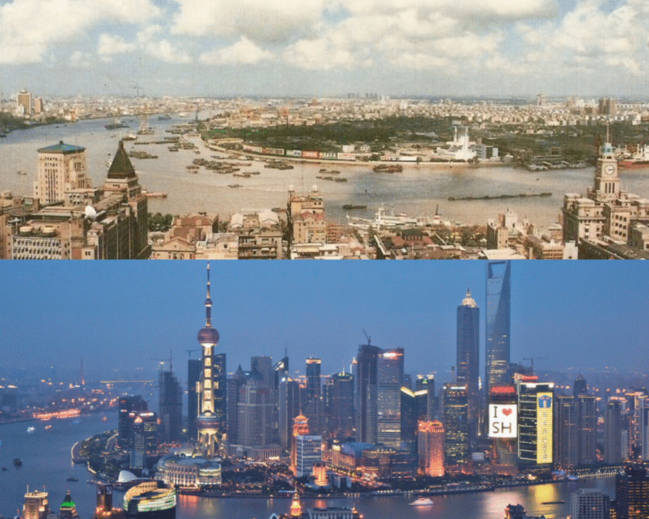 Shanghai Skyline Before and After, Shanghai, China