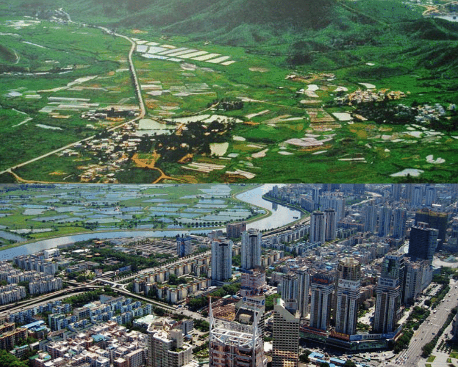 Shenzen Skyline Before and After, Shenzen, China