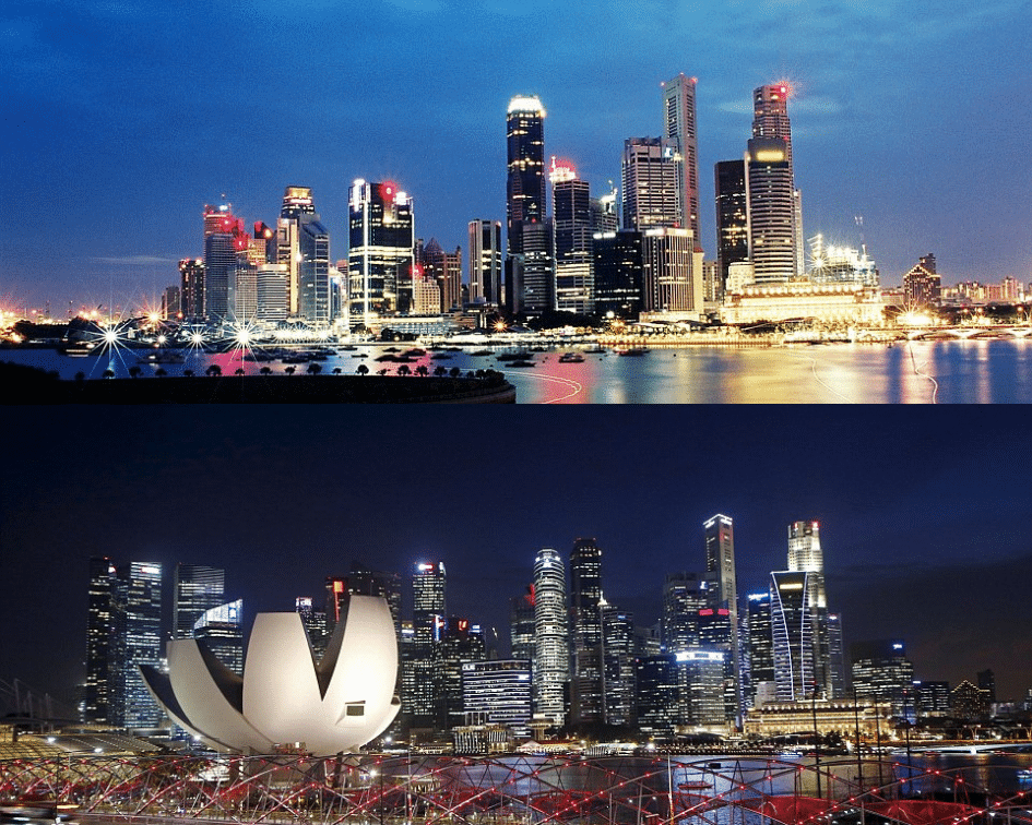 Singapore Skyline, Before and After, Singapore, Singapore