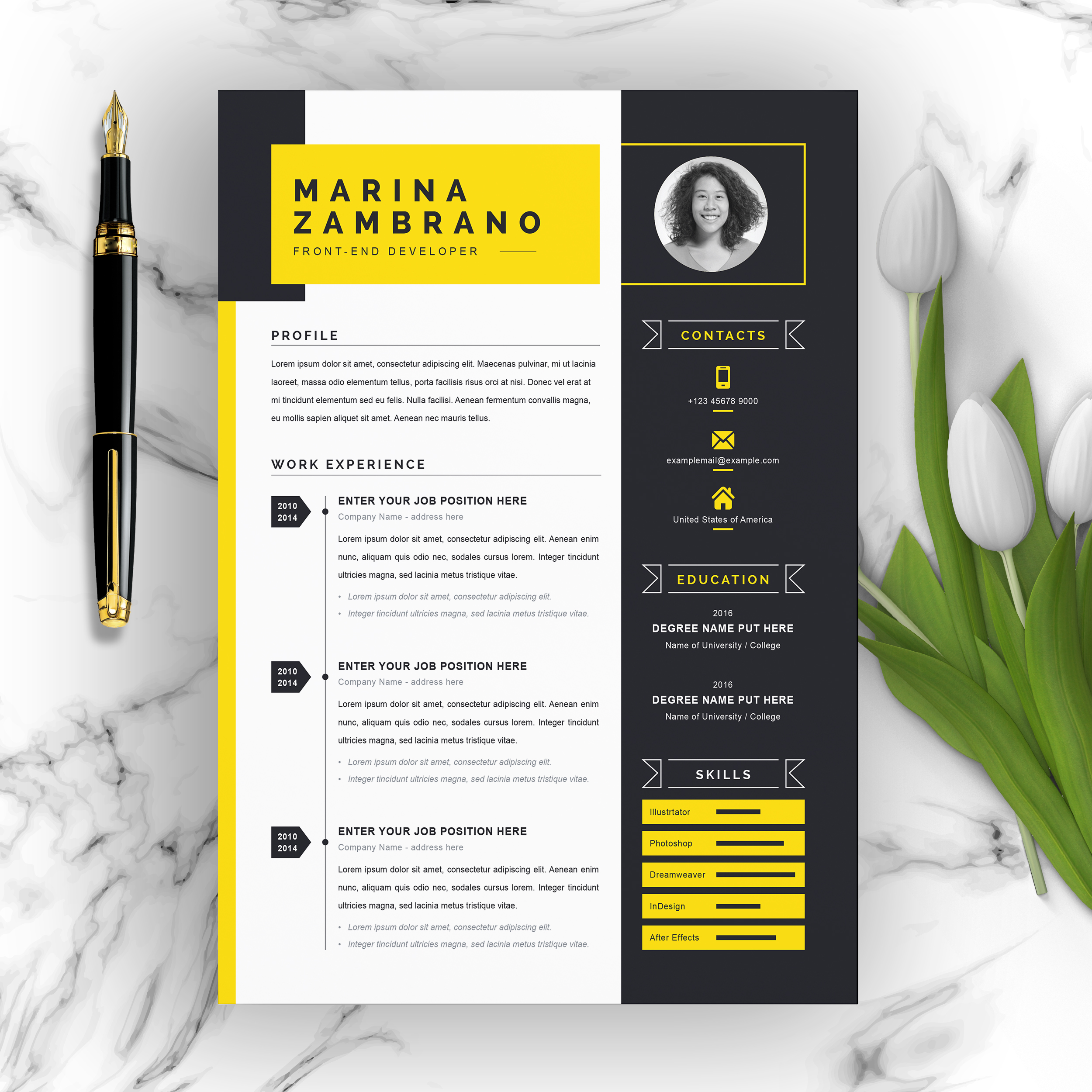 Modern Cv Template Style Desain Cv Desain Resume Cv Kreatif | My XXX ...